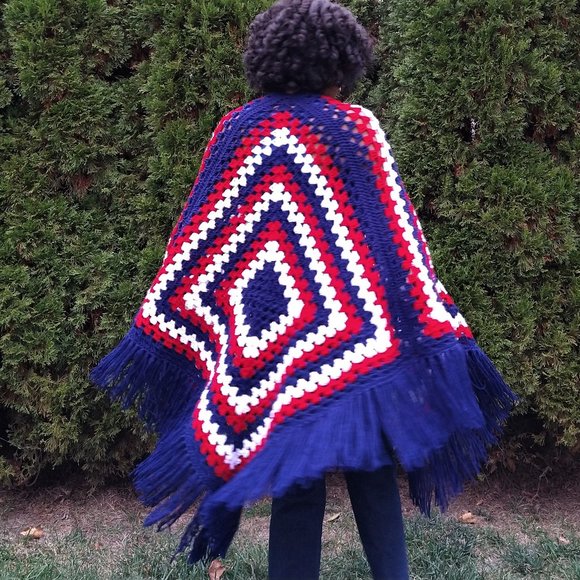 Tribal Bae Granny Square Crochet Ruana - Picture 3 of 3
